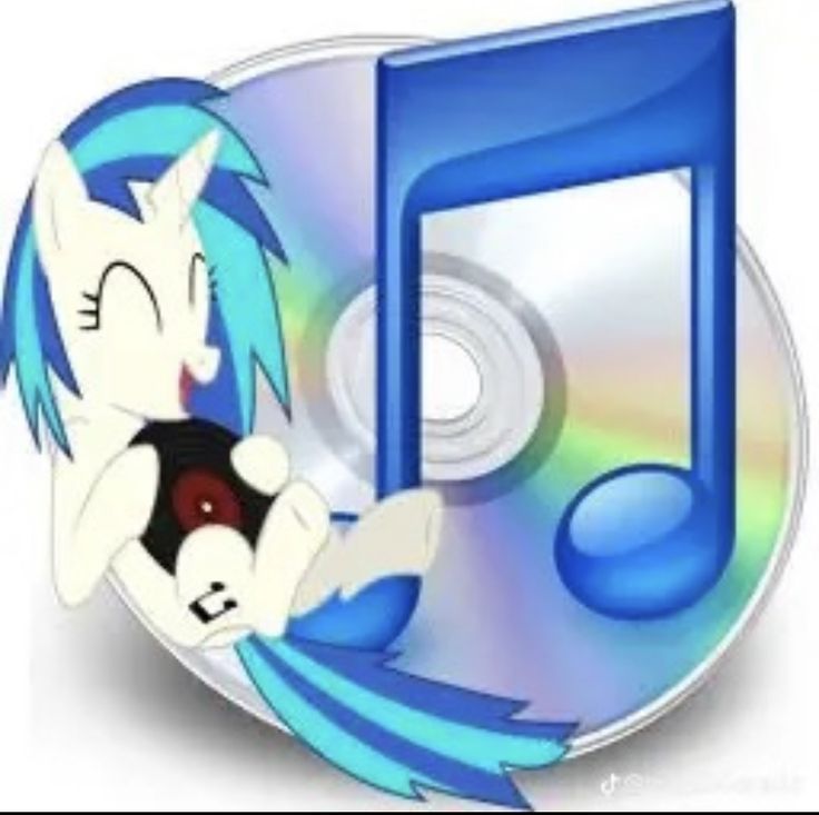 a cd with an image of a cartoon character holding a music note in front of it