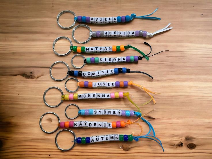 six pairs of scissors with the names of different countries are arranged on a wooden surface