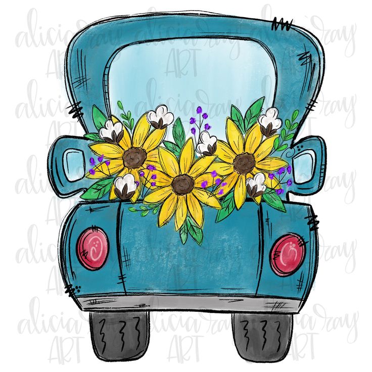 Free Sunflower Truck Svg 97 SVG PNG EPS DXF File