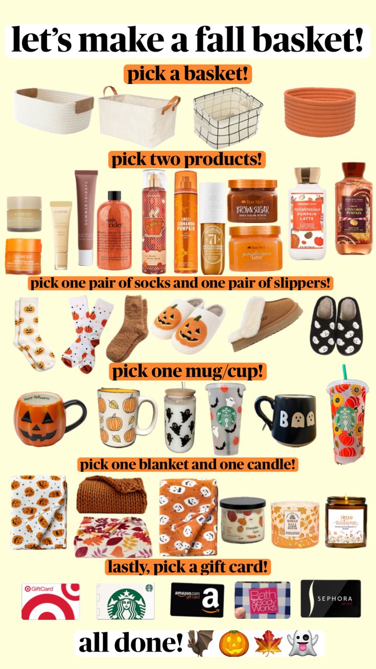 an advertisement with many different items and words on the front page, including pumpkins