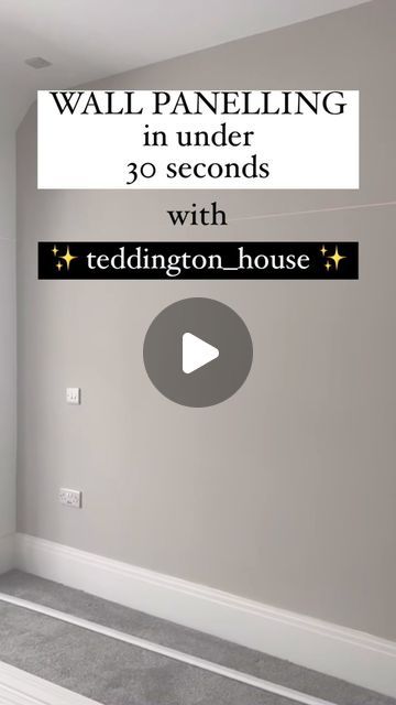 an empty room with the words wall paneling in under 30 seconds with redington house