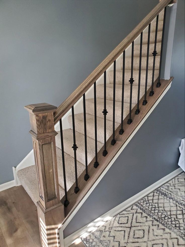 the stairs in this house are made of wood