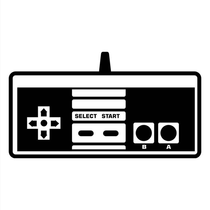 a black and white image of an old style video game console