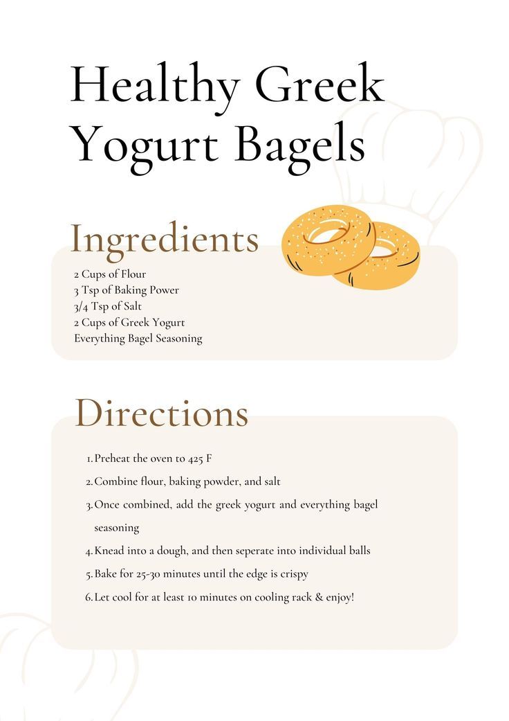 a recipe for yogurt bagels with instructions on how to make them