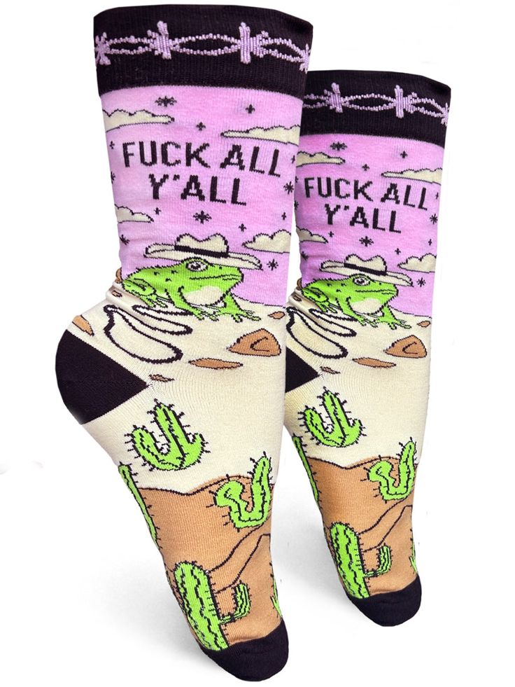 Fuck All Y'all Womens Crew Socks Women's Socks, Novelty Socks, Trinidad And Tobago, Socks Women, Uganda, Crew Socks, Combed Cotton, Socks, How To Wear