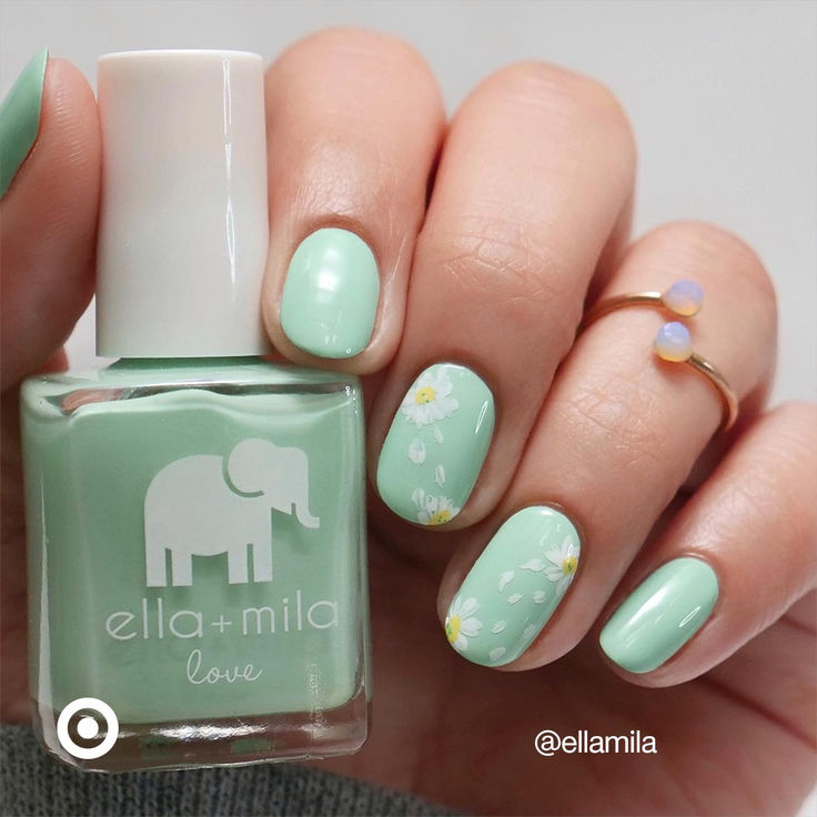 Pastel florals are the nail inspo for 2024 manis. Give your nails a spring refresh from the comfort of your own home. Keep it simple with playful hues or take it up a notch with cute designs you’ll keep on loving for days. Simple Painted Nails, Painted Nails Ideas, Spa Day Ideas, Mint Green Nails, Simple Spring Nails, Green Nail Art, Easter Nail Designs, Spring Spa, Graduation Nails