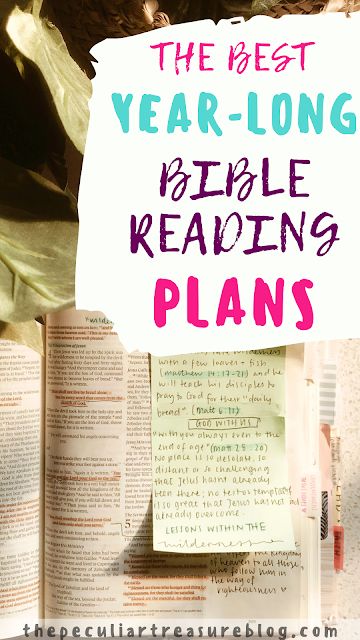 the best year - long bible reading plans on top of an open book with torn paper