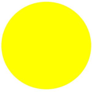 a yellow circle on a white background