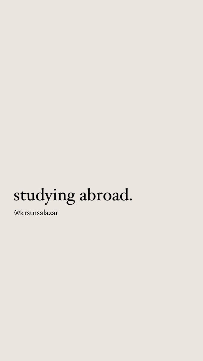 the words studying abroad are in black and white