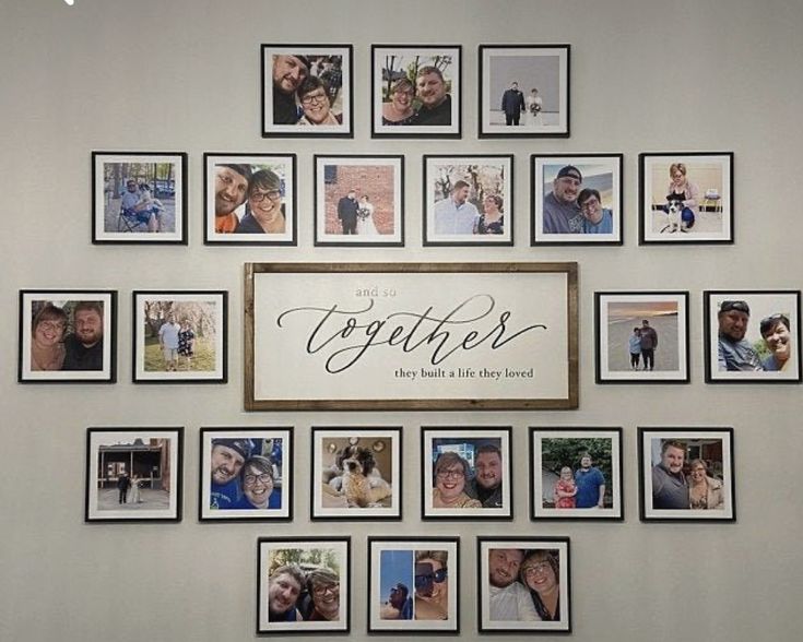 a family photo collage with the word together surrounded by many different frames and photos