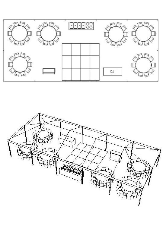 the floor plan for a restaurant with tables and chairs, an overhead view of the seating area