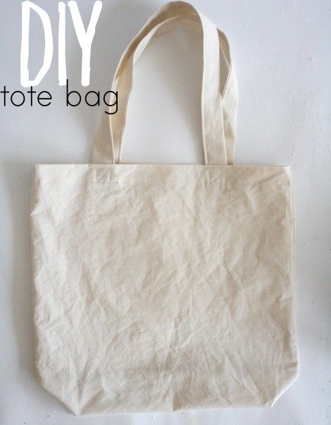 a white tote bag sitting on top of a table with the words diy in front of it