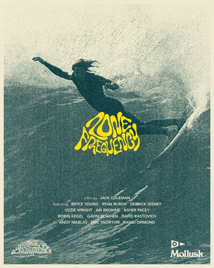 an advertisement for a surfboarder riding a wave