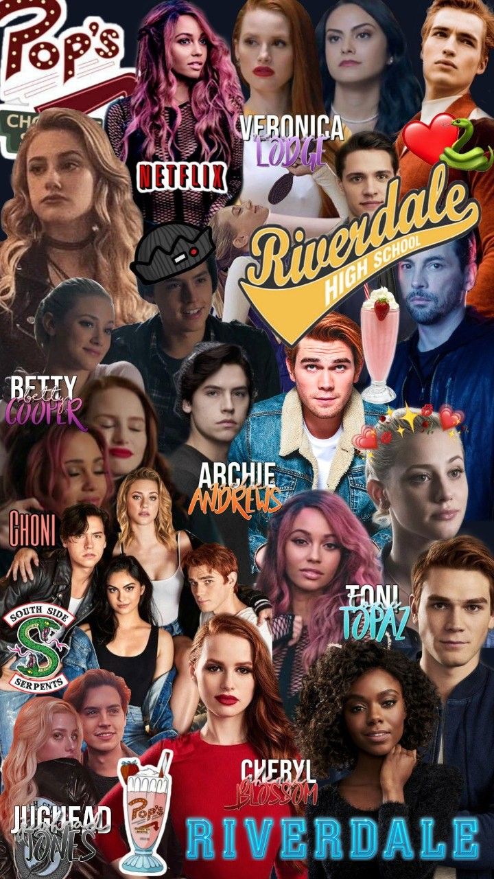 the poster for riverdale high school shows many different people, including one man and two women