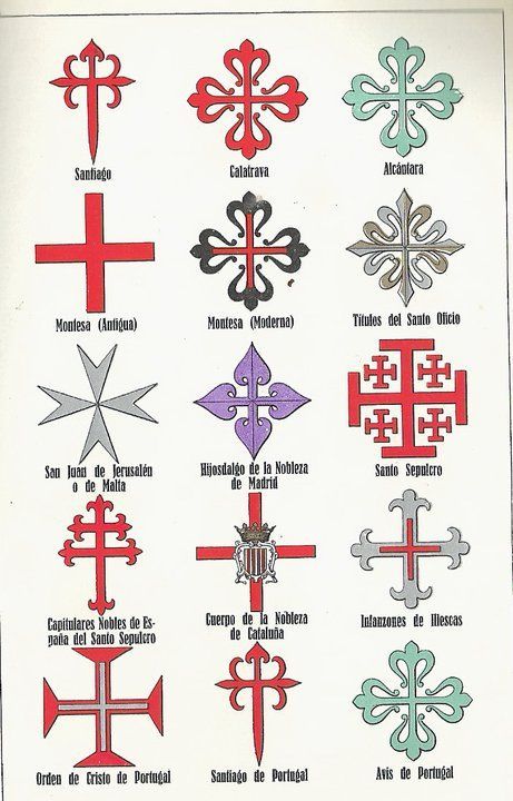 an old book with different types of crosses