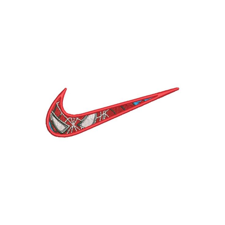 a drawing of a red nike shoe with spiderman's web on the side