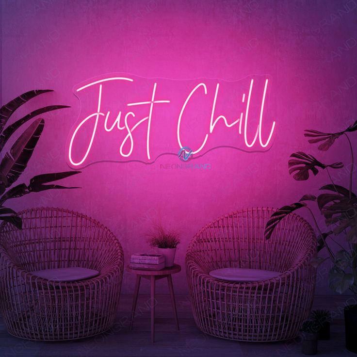 #NeonSigns #BrightIdeas #NeonSignNames #NeonInspiration #NeonRoom #RoomDecor Chill Neon Sign, Cafe Shops, Living Room Art Wall, Vibe Rooms, Cool Neon Signs, Chill Mood, Neon Signs Quotes, Neon Wall Art, Chill Time