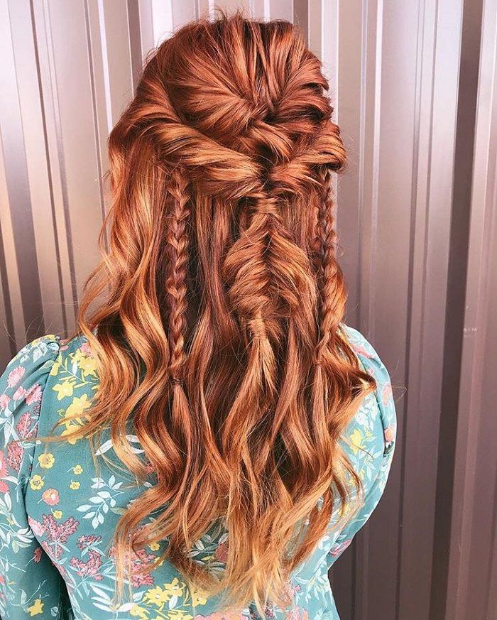 Couture Dior, Boho Hairstyle, Bohemian Hairstyles, Copper Hair, Braids Hairstyles, Long Curly Hair, Homecoming Hairstyles, Long Curly, Bad Hair