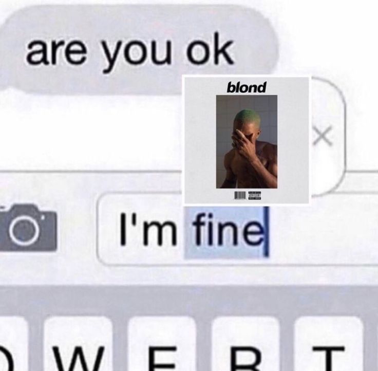 a keyboard with two different pictures on it and the words i'm fine are you ok