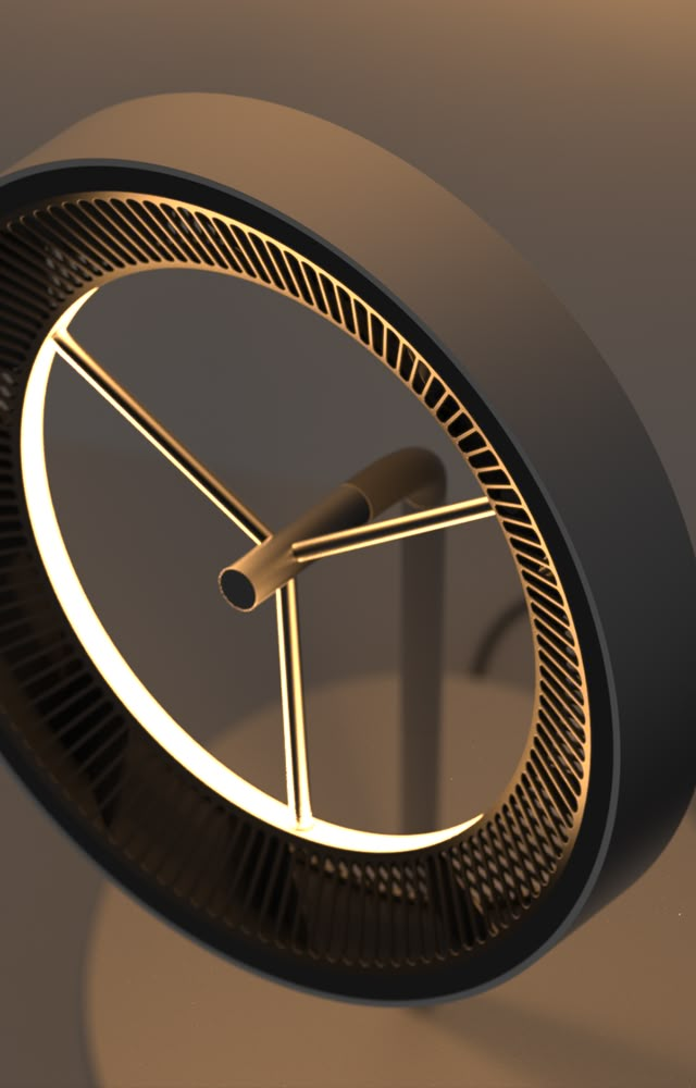 a clock that is on the side of a wall with light coming from behind it