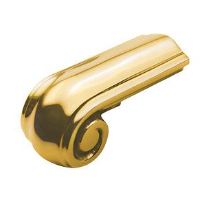 a gold door handle on a white background