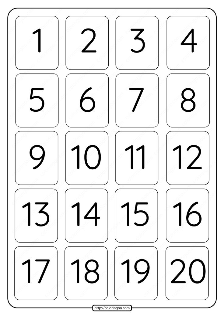 the numbers to 10 are shown in black and white