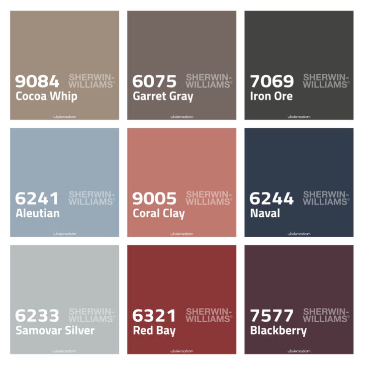 the color scheme for sherylin williams's new paint colors, which are available in