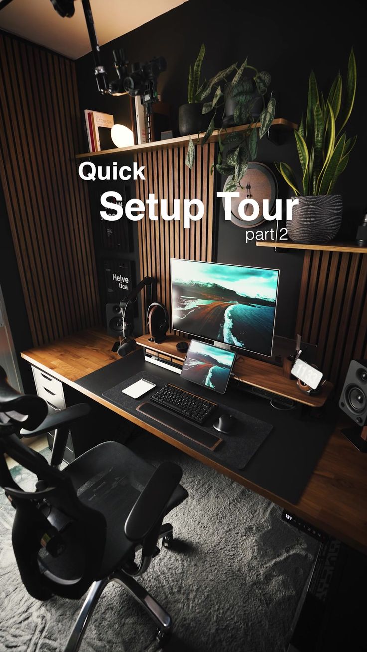 a desktop computer sitting on top of a wooden desk