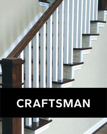 a stair case with the words craftsman on it and an image of a handrail