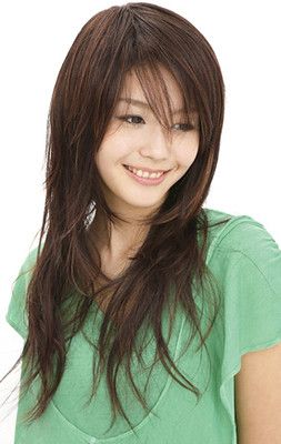 Image of Long layered hair with bangs japanese hairstyle