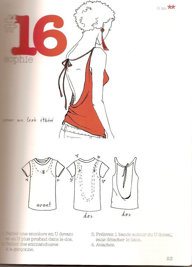 an image of a woman's top sewing pattern from the book 16 simples