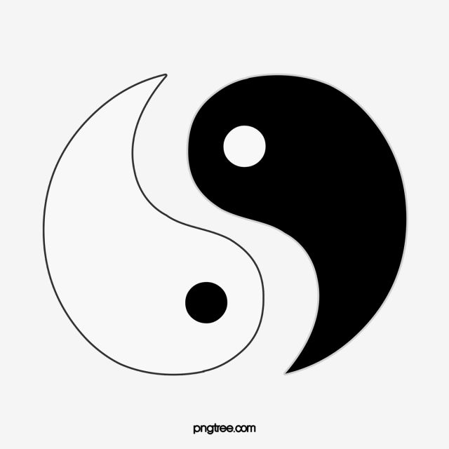 the yin symbol is shown in black and white