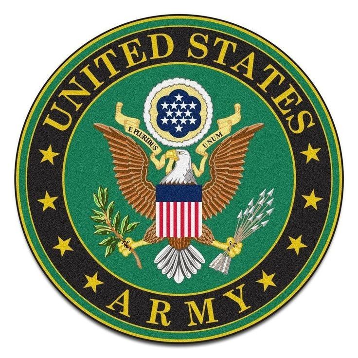 the united states army seal with stars and an eagle on it's back side