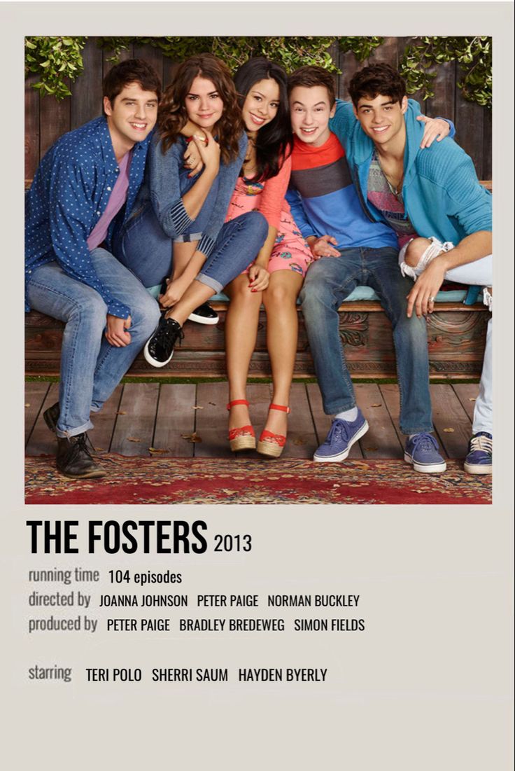 the fosters movie poster with four young people sitting on a bench and posing for a photo