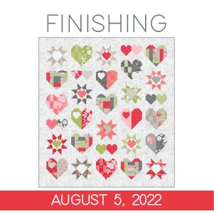 the cover of finishing quilts magazine, august 5, 2012 with an image of hearts and arrows