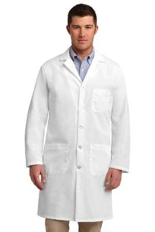 Red Kap Lab Coat (01106-25); Primary; Decoration Type: Custom Lab Coat, Men's Lab Coat, Doctor Coat, White Lab Coat, Red Kap, Lab Coats, Test Results, White Lab, Safety Clothing