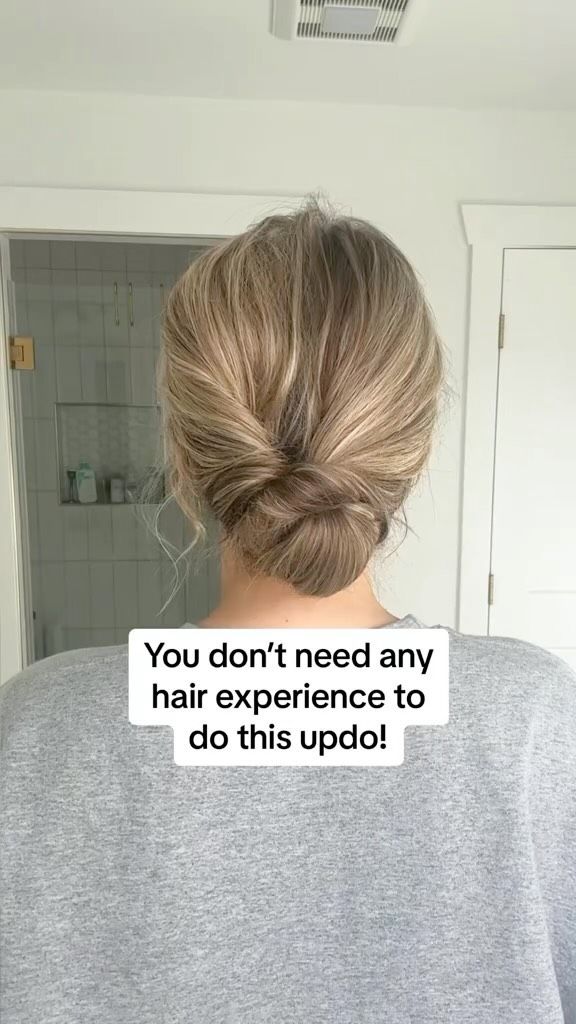 Lainey Ostrom | You don’t have to have hair experience to be able to do this updo! It’s quick, easy, and cute 😍 - #updohairstyles #updostyles #quickhair… | Instagram Easy Updos You Can Do Yourself, Medium Hair Styles Updo Easy, Simple Up Dos For Medium Hair Casual, Easy Side Updos For Long Hair, Hair Dos Medium Length, Quick Hair Updos For Work, Easy Bridesmaid Updo, Simple Updos For Long Hair Casual, Easy Updos For Hair Shoulder Length