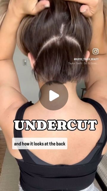 Undercut On Bob Hair, Full Undercut Women, Pixie Bob Back View, Short Bob With Undercut Nape, Undercut Bob Hairstyles Women, Undercut Layered Bob, Back Of Bob Haircut Short Hair, Short Hairstyle Women Bob Cut, Undercut Haircuts For Women