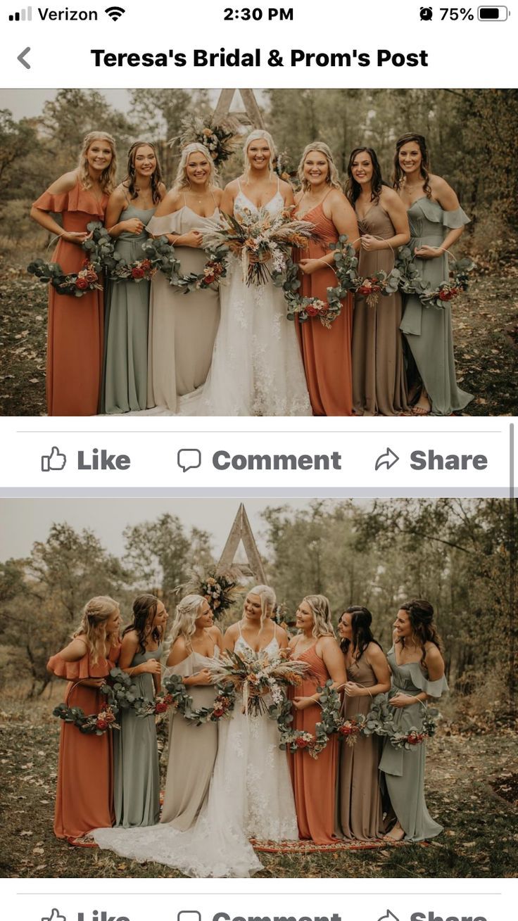 two pictures showing different types of bridesmaid dresses