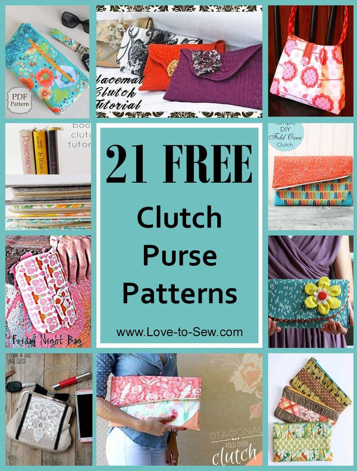 the 21 free clutch purse patterns