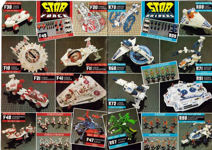 an advertisement for star wars toys with pictures of vehicles and figures on it's side