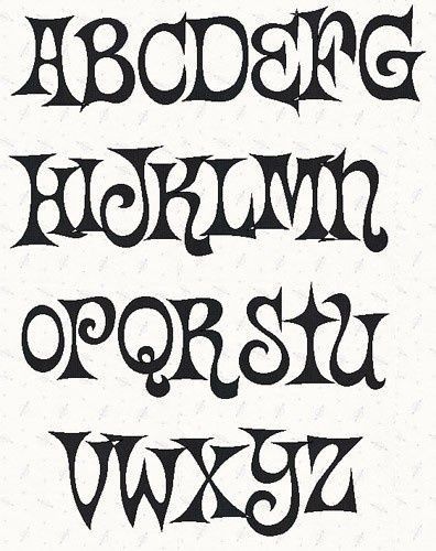 some type of font that is in the style of an old english alphabet, it has been