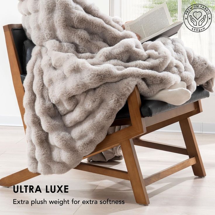 a chair with a blanket on top of it