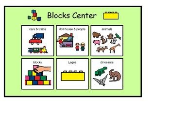 an image of blocks center with animals and legos on it's front cover