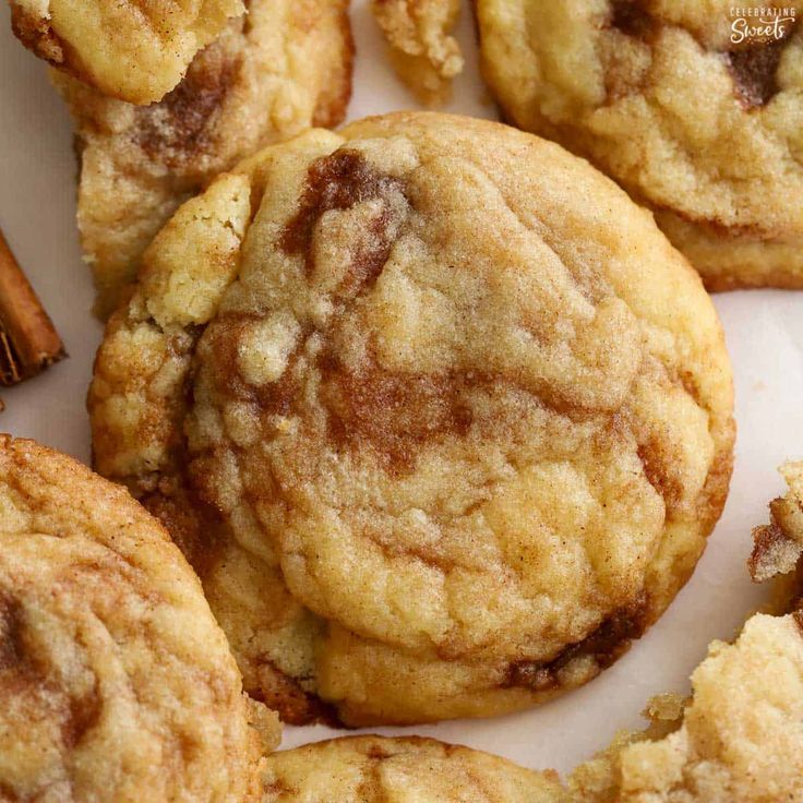 chocolate chip cookies with cinnamon on top