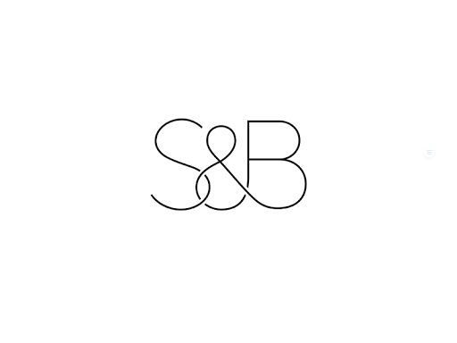 the letters s and b are black on white