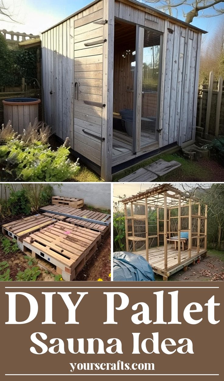 the diy pallet sauna idea is easy to build