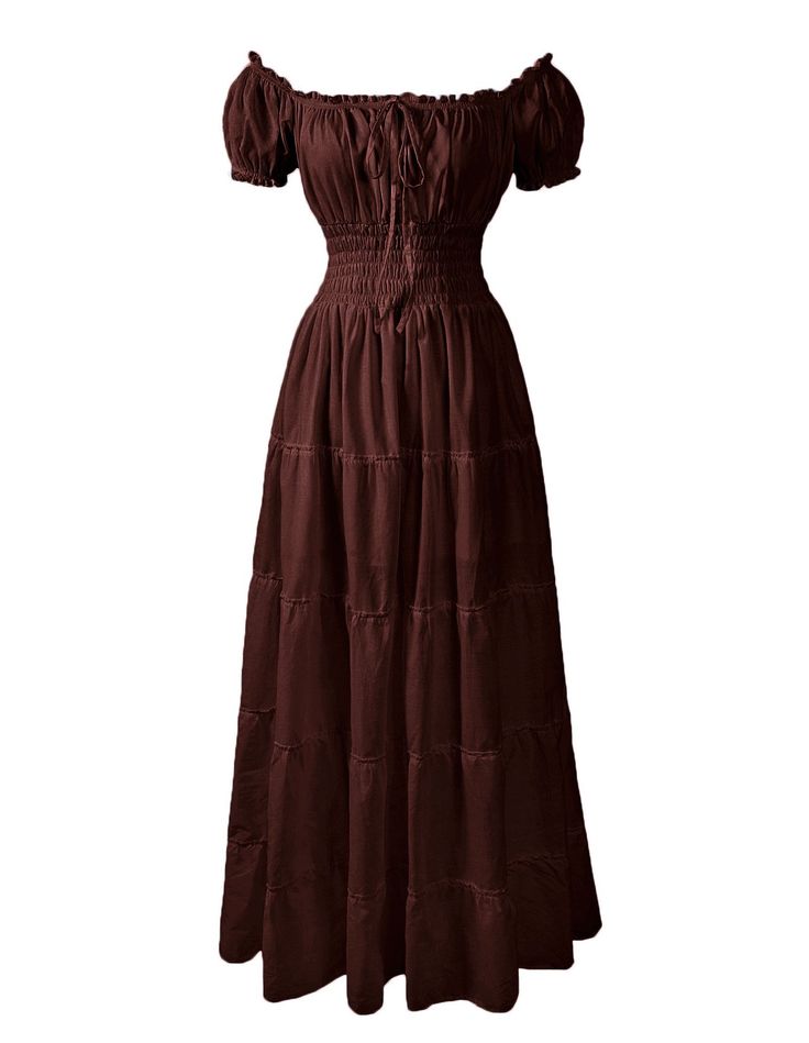 PRICES MAY VARY. Pls pay attention to the length of the dress Length 52" Item: Renaissance Dress Costume 100% Cotton Peasant Chemise Pirate Wench Medieval Boho 
 Fabric: 100% Cotton 
 Ruffled neckline, maybe worn over or off the shoulders 
 The A-Line Design Allows Plenty Of Room For Walking 
 Elasticized waist 
 Fit For Pirate, Peasant Wench & Merchant Costumes for Faires, Shakespearean & Dickens Festivals, Civil War Re-enactments & Plays. 
 Size Regular 
 Fits Bust Up To 44" - Waist Up To 38" Pirate Bridesmaid Dresses, Medevil Summer Dress, Luxury Cape Sleeves Choli For Eid, Black Flowy Dress Fall, Cheap Flowy Tiered Dress With Ruffle Hem, Plus Size Wench, Luxury Elegant Choli For Party Season, Elizabeth Swann Dresses, Belle Peasant Dress Pattern