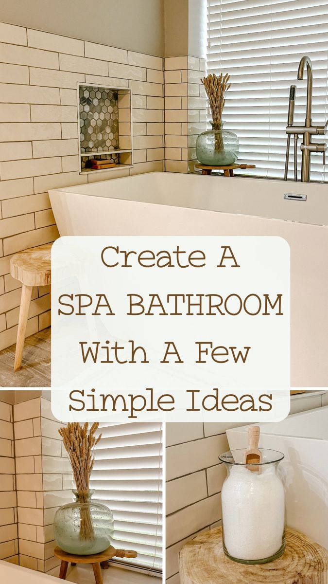 Add a few simple spa-like touches to your bathroom to create a cozy and relaxing mood. Bathroom Refresh Ideas, Spa Bathroom Ideas Master Bath, Master Bath Decor Ideas, Spa Themed Bathroom, Spa Bathroom Decor Ideas, Cozy Bathroom Ideas, Spa Bathroom Ideas, Bathroom Neutral, Bathroom Cozy