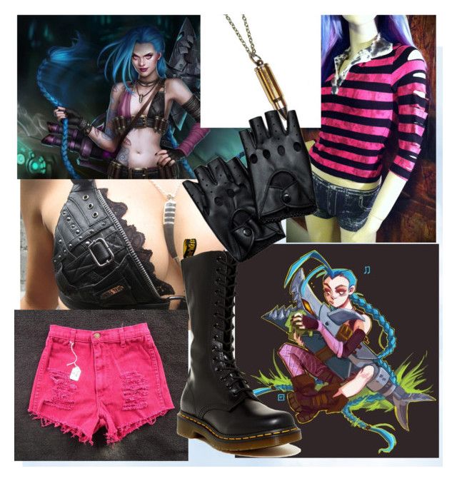 "Jinx inspired outfit/LoL" by the-lionesse ❤ liked on Polyvore featuring Hannah Makes Things and Dr. Martens Arcane Jinx Inspired Outfits, Jinx Outfits Fanart, Jinx Style Clothes, Jinx New Outfit, Jinx Arcane Outfit Inspired, Jinx Outfit Ideas, Arcane Inspired Outfits, Jinx Outfit Arcane, Jinx Outfit